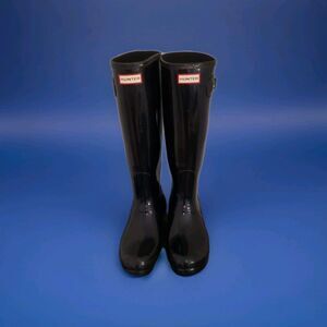 Hunter Original Tall Waterproof Rain/ Muck Boots Womans Size 10 Black Gloss